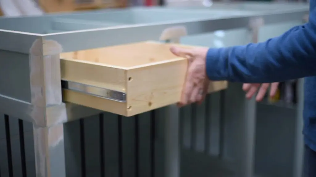 attaching the drawers and drawer slides